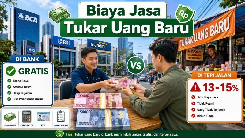 Biaya Jasa Tukar Uang Baru