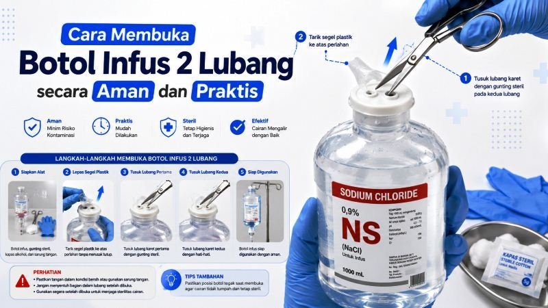 Cara Membuka Botol Infus 2 Lubang