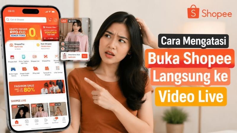 Cara Mengatasi Buka Shopee Langsung ke Video Live