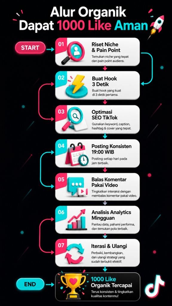 Alur Strategi Organik Mendapat Like Tiktok