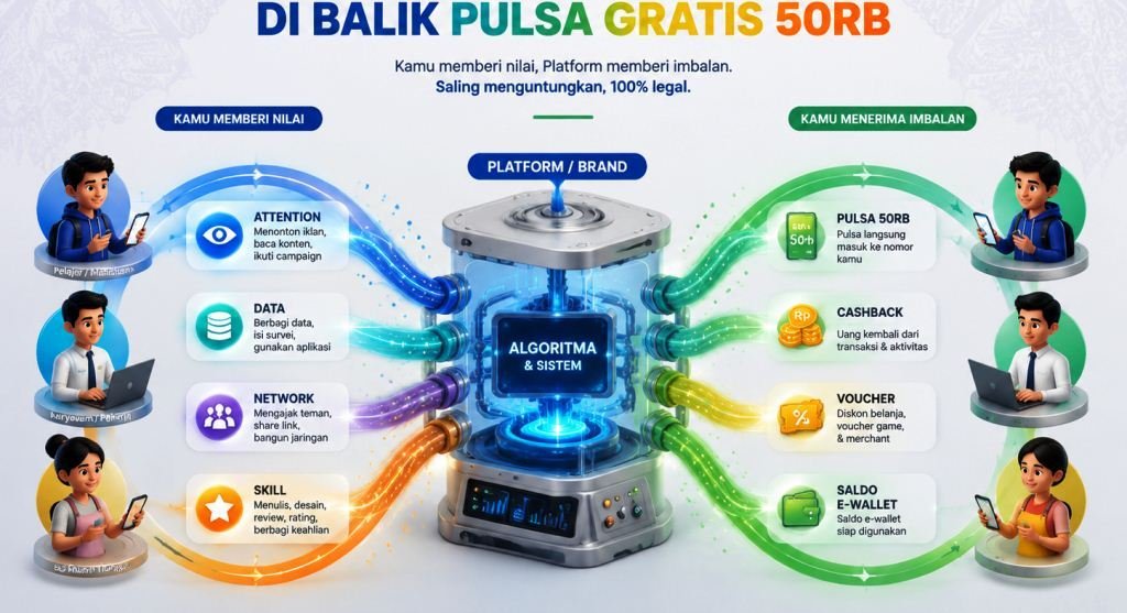 Cara Legal Mendapatkan Pulsa Gratis 50rb