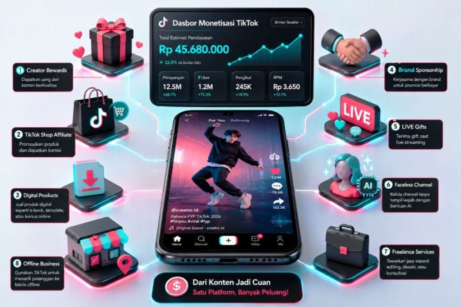 Cara Terbukti Like TikTok Dapat Uang