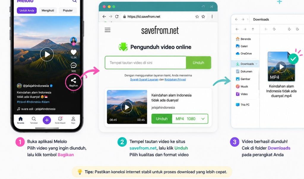 Download Video Melolo via Website Downloader Online